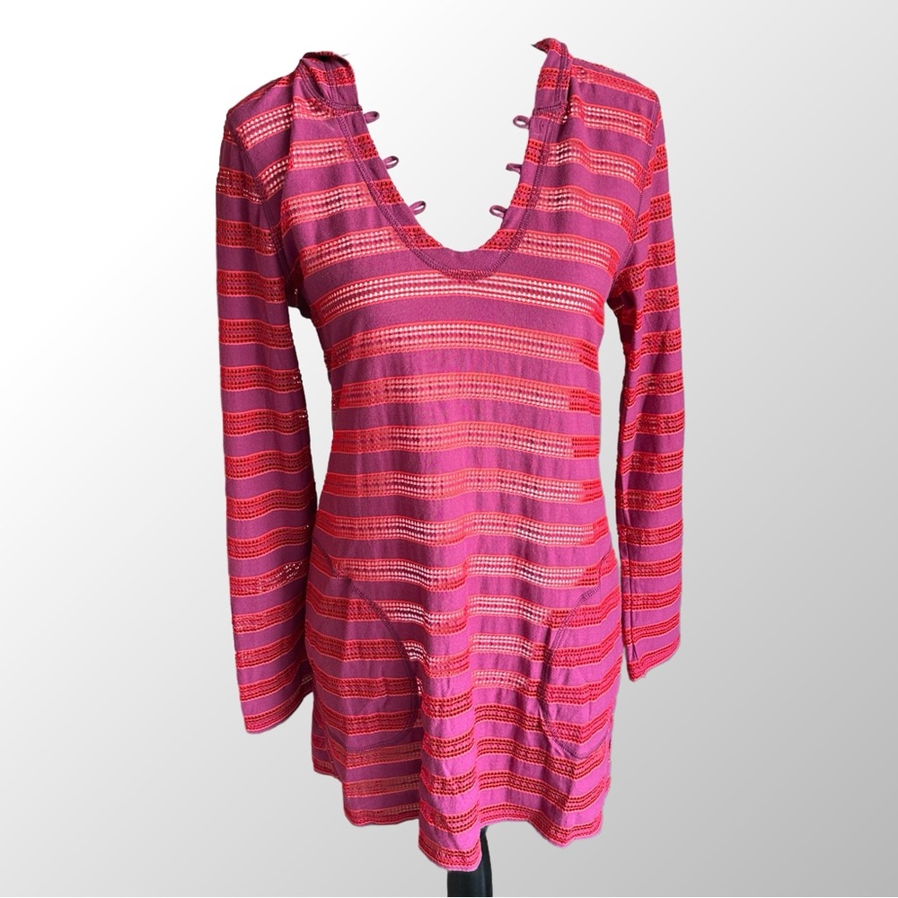 Prana‎ Tunic NWT Women’s Small Maroon and Purple Stripe Beach vacation